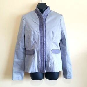 𝅺Maxime Simoen Gray Leather Trim Jacket Sz 42